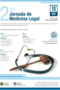 10 DE NOVIEMBRE . II JORNADAS DE ESPECIALIZACION EN MEDICINA LEGAL