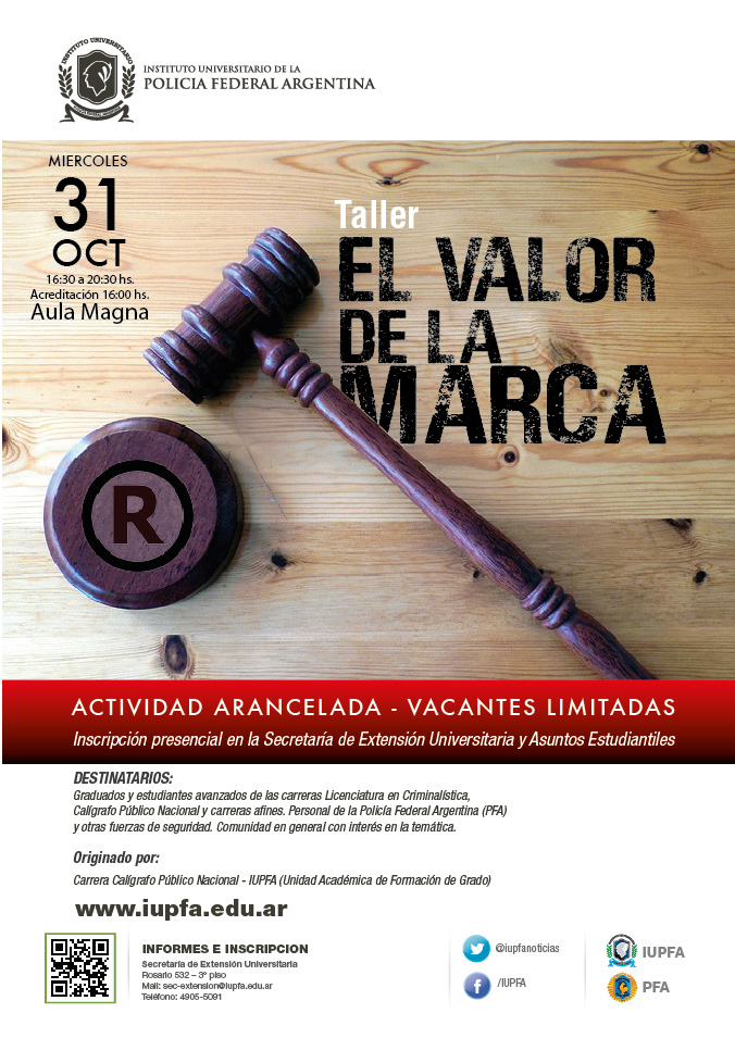 31 DE OCTUBRE . TALLER EL VALOR DE LA MARCA