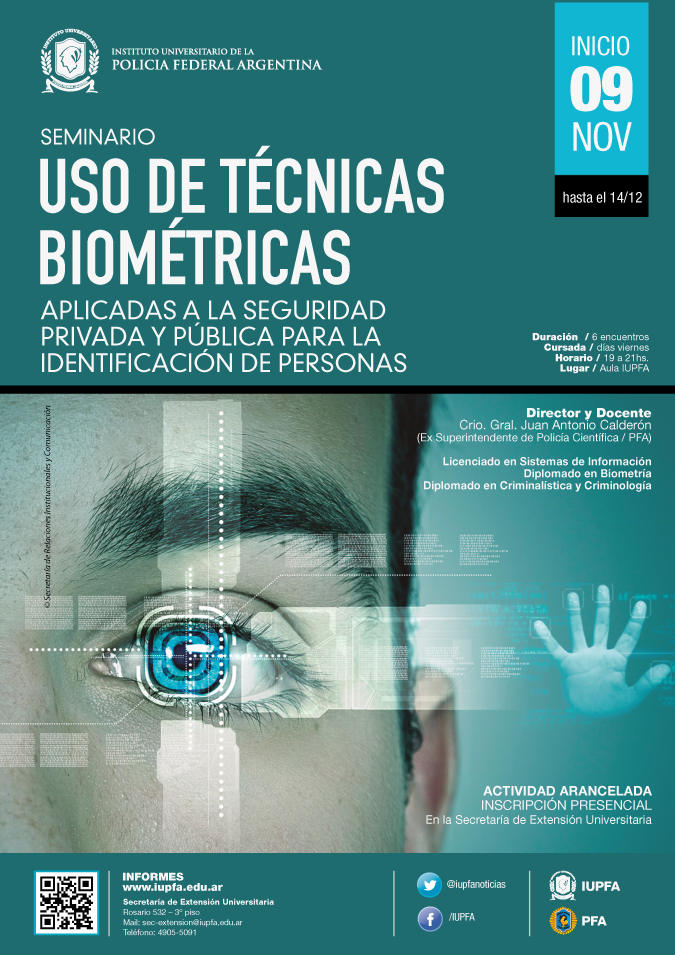 09 DE NOVIEMBRE . SEMINARIO DE USO DE TÉCNICAS BIOMÉTRICAS . IUPFA