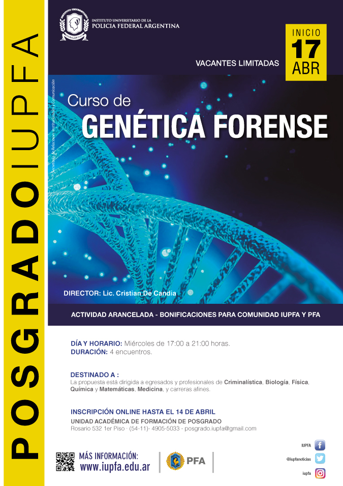 15 DE ABRIL . GENÉTICA FORENSE . IUPFA